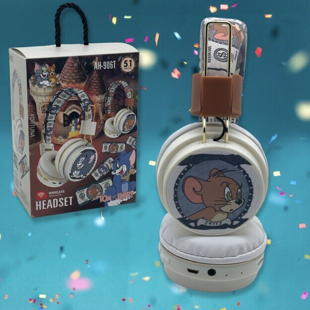 AH-906T Том и Джерри Беспроводные наушники с Bluetooth/Micro CD/FM