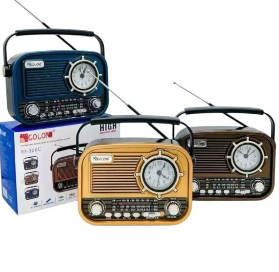 RX-366C Аккумуляторный радиоприемник с Bluetooth / USB / SD / часы