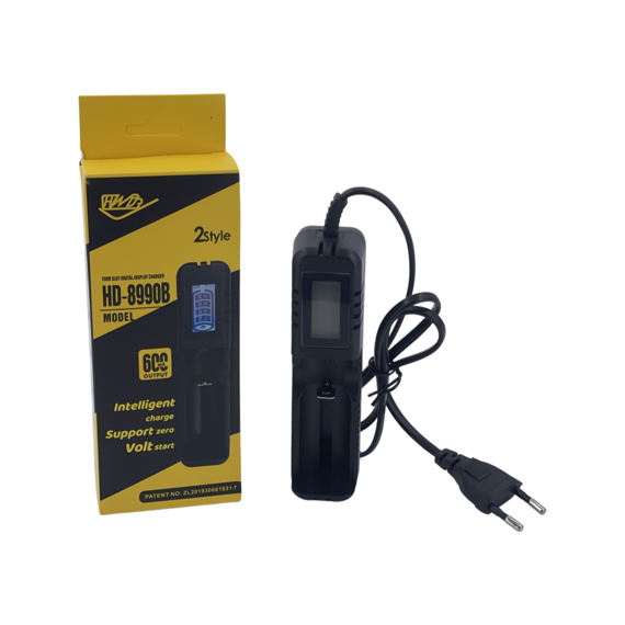 HD-8990B Зарядное устройство для аккумуляторов (26650/18650/14500/13640) на 1-слот с LCD дисплеем